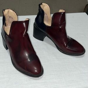 Zara Elegant Burgundy Ankle Boots